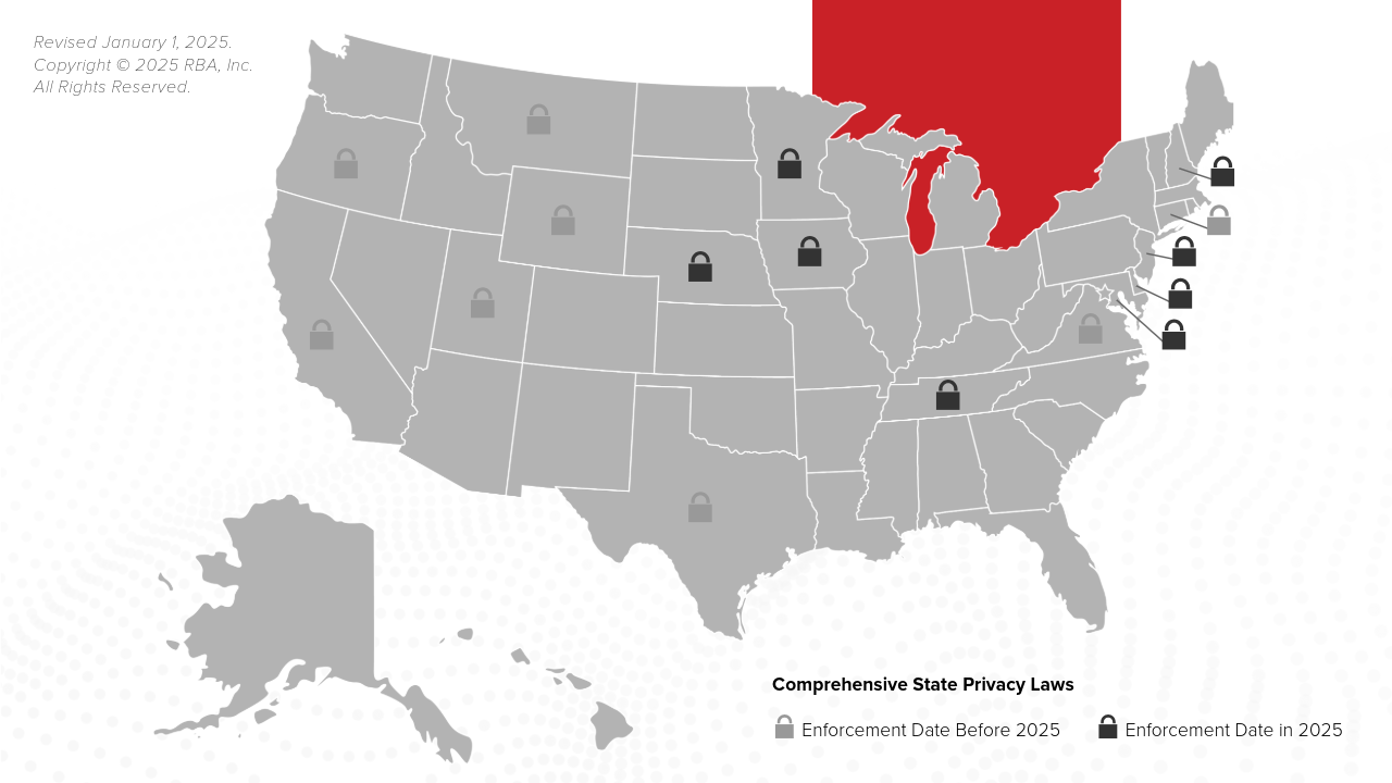 2025 Comprehensive US Data Privacy Laws Map